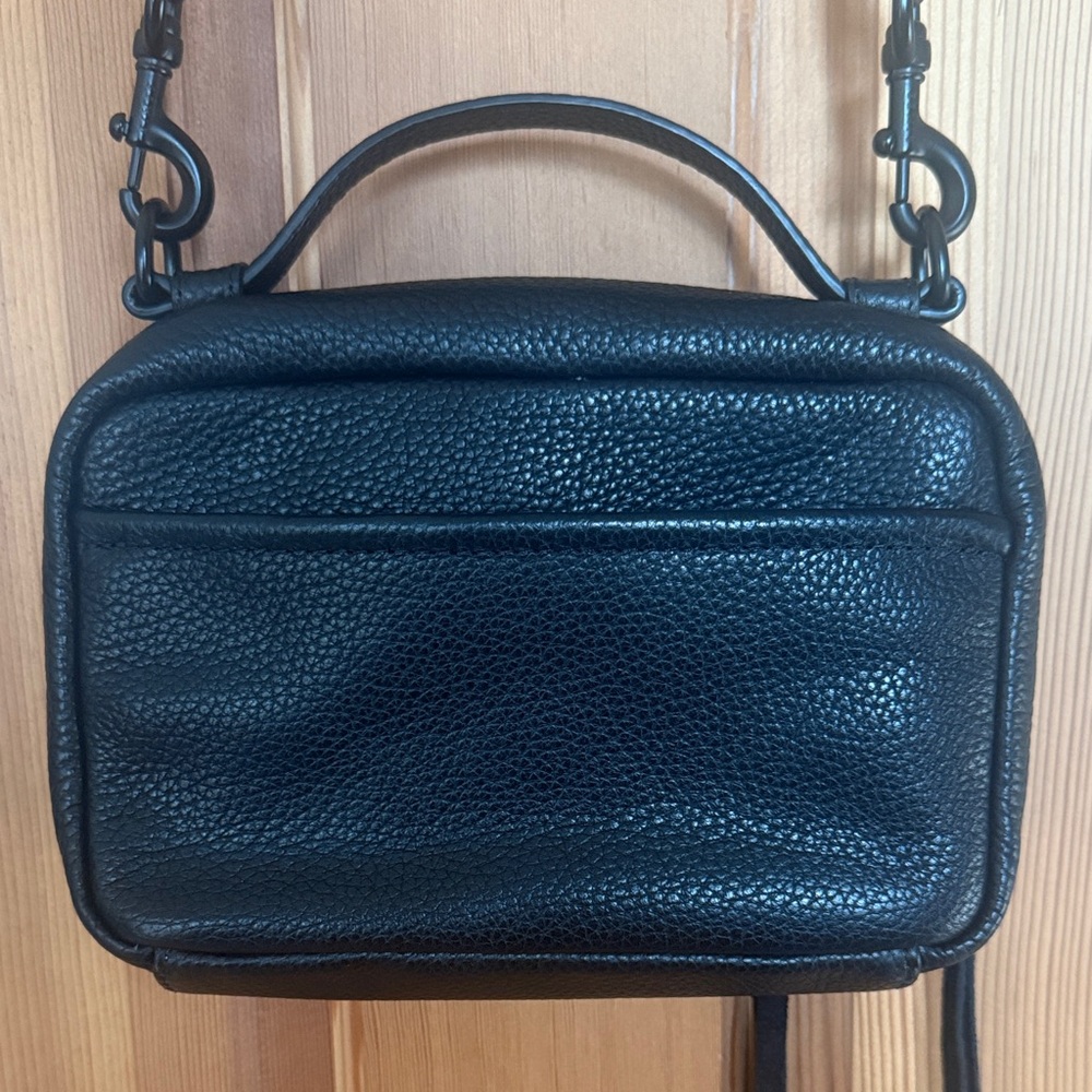 Black Leather Crossbody Bag - Women - Picture 3 of 5